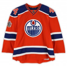 Zack Kassian Edmonton Oilers Fanatics Authentic Practice-Used #44 Orange Reebok Jersey vs. Winnipeg Jets on October 23, 2016 - NHL Heritage Classic - Worn During Warm-Ups