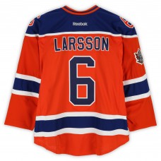Adam Larsson Edmonton Oilers Fanatics Authentic Practice-Used #6 Orange Reebok Jersey vs. Winnipeg Jets on October 23, 2016 - NHL Heritage Classic - Worn During Warm-Ups