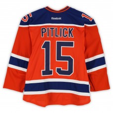 Tyler Pitlick Edmonton Oilers Fanatics Authentic Practice-Used #15 Orange Reebok Jersey vs. Winnipeg Jets on October 23, 2016 - NHL Heritage Classic - Worn During Warm-Ups