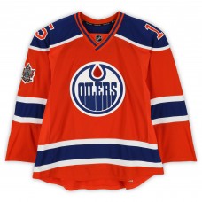 Tyler Pitlick Edmonton Oilers Fanatics Authentic Practice-Used #15 Orange Reebok Jersey vs. Winnipeg Jets on October 23, 2016 - NHL Heritage Classic - Worn During Warm-Ups