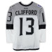Тренировочный джерси Kyle Clifford Los Angeles Kings Fanatics Authentic White vs. San Jose Sharks on February 21, 2015
