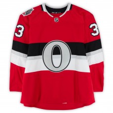 Fredrik Claesson Ottawa Senators Fanatics Authentic Practice-Used #33 Red adidas Jersey vs. Montreal Canadiens on December 16, 2017 - NHL100 Classic - Worn During Warm-Ups