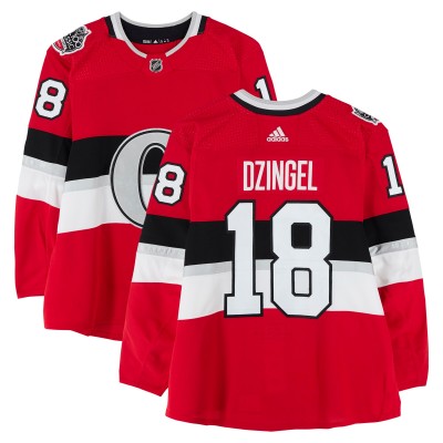 Ryan Dzingel Ottawa Senators Fanatics Authentic Practice-Used #18 Red adidas Jersey vs. Montreal Canadiens on December 16, 2017 - NHL100 Classic - Worn During Warm-Ups