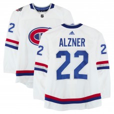 Karl Alzner Montreal Canadiens Fanatics Authentic Practice-Used #22 White adidas Jersey vs. Ottawa Senators on December 16, 2017 - NHL 100 Classic - Worn During Warm-Ups
