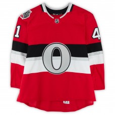 Craig Anderson Ottawa Senators Fanatics Authentic Practice-Used #41 Red adidas Jersey vs. Montreal Canadiens on December 16, 2017 - NHL100 Classic - Worn During Warm-Ups