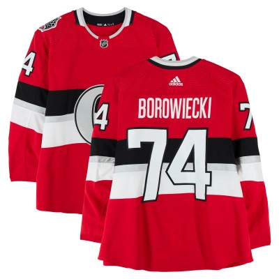 Mark Borowiecki Ottawa Senators Fanatics Authentic Practice-Used #74 Red adidas Jersey vs. Montreal Canadiens on December 16, 2017 - NHL100 Classic - Worn During Warm-Ups