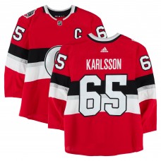 Erik Karlsson Ottawa Senators Fanatics Authentic Practice-Used #65 Red adidas Jersey vs. Montreal Canadiens on December 16, 2017 - NHL100 Classic - Worn During Warm-Ups