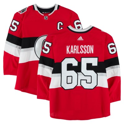 Erik Karlsson Ottawa Senators Fanatics Authentic Practice-Used #65 Red adidas Jersey vs. Montreal Canadiens on December 16, 2017 - NHL100 Classic - Worn During Warm-Ups