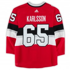 Erik Karlsson Ottawa Senators Fanatics Authentic Practice-Used #65 Red adidas Jersey vs. Montreal Canadiens on December 16, 2017 - NHL100 Classic - Worn During Warm-Ups