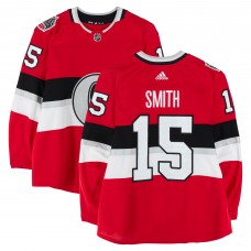 Zack Smith Ottawa Senators Fanatics Authentic Practice-Used #15 Red adidas Jersey vs. Montreal Canadiens on December 16, 2017 - NHL100 Classic - Worn During Warm-Ups