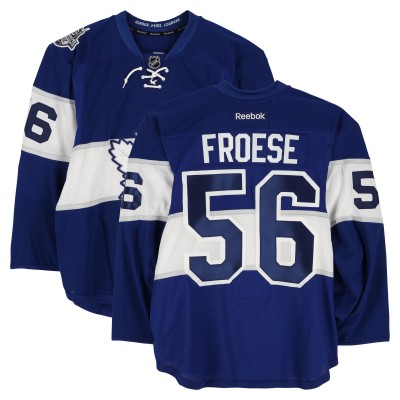 Byron Froese Toronto Maple Leafs Fanatics Authentic Player-Issued #56 Blue Reebok Jersey vs. Detroit Red Wings on January 1, 2017 - NHL Centennial Classic