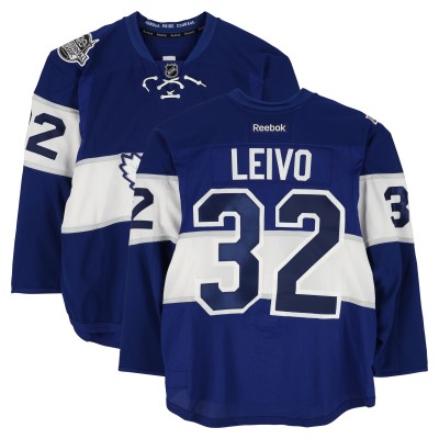 Josh Leivo Toronto Maple Leafs Fanatics Authentic Player-Issued #32 Blue Reebok Jersey vs. Detroit Red Wings on January 1, 2017 - NHL Centennial Classic