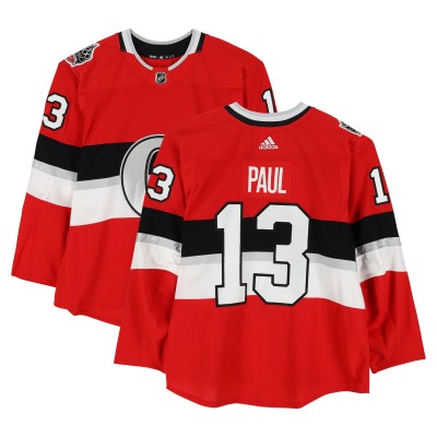 Nick Paul Ottawa Senators Fanatics Authentic Player-Issued #13 Red adidas Jersey vs. Montreal Canadiens on December 16, 2017 - NHL100 Classic