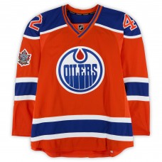 Anton Slepyshev Edmonton Oilers Fanatics Authentic Player-Issued #42 Orange Reebok Jersey vs. Winnipeg Jets on October 23, 2016 - NHL Heritage Classic