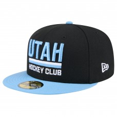Бейсболка Utah Hockey Club New Era Black/Light Blue Lockup 1st Season 59FIFTY Бейсболка Utah Hockey Club New Era Black/Light Blue Lockup 1st Season 59FIFTY