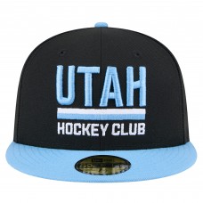 Бейсболка Utah Hockey Club New Era Black/Light Blue Lockup 1st Season 59FIFTY Бейсболка Utah Hockey Club New Era Black/Light Blue Lockup 1st Season 59FIFTY