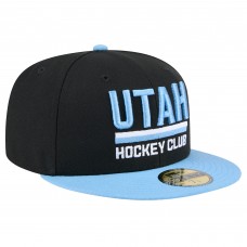 Бейсболка Utah Hockey Club New Era Black/Light Blue Lockup 1st Season 59FIFTY Бейсболка Utah Hockey Club New Era Black/Light Blue Lockup 1st Season 59FIFTY