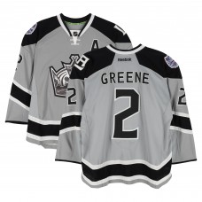 Matt Greene Los Angeles Kings Fanatics Authentic Player-Issued #2 Gray Reebok Jersey vs. Anaheim Ducks on January 25, 2014 - NHL Stadium Series
