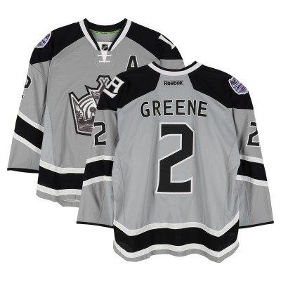 Matt Greene Los Angeles Kings Fanatics Authentic Player-Issued #2 Gray Reebok Jersey vs. Anaheim Ducks on January 25, 2014 - NHL Stadium Series