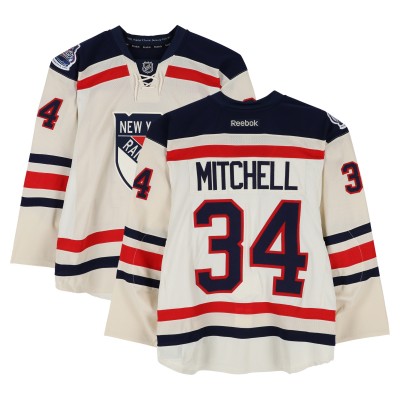 John Mitchell New York Rangers Fanatics Authentic Practice-Used #34 White Reebok Jersey vs. Philadelphia Flyers on January 2, 2012 - NHL Winter Classic - Worn During Warm-Ups