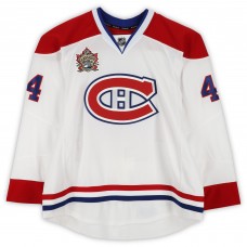 Roman Hamrlik Montreal Canadiens Fanatics Authentic Practice-Used #44 White Reebok Jersey vs. Calgary Flames on February 20, 2011 - NHL Heritage Classic - Worn During Warm-Ups