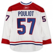 Benoit Pouliot Montreal Canadiens Fanatics Authentic Practice-Used #57 White Reebok Jersey vs. Calgary Flames on February 20, 2011 - NHL Heritage Classic - Worn During Warm-Ups