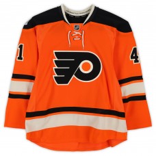 Andrej Meszaros Philadelphia Flyers Fanatics Authentic Practice-Used #41 Orange Reebok Jersey vs. New York Rangers on January 2, 2012 - NHL Winter Classic - Worn During Warm-Ups