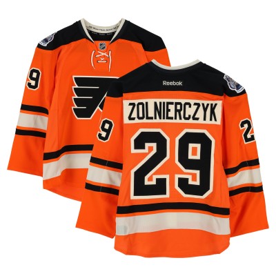 Harry Zolnierczyk Philadelphia Flyers Fanatics Authentic Practice-Used #29 Orange Reebok Jersey vs. New York Rangers on January 2, 2012 - NHL Winter Classic - Worn During Warm-Ups