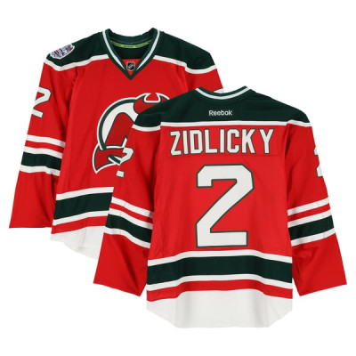 Тренировочный джерси Marek Zidlicky New Devils Fanatics Authentic Red vs. New York Rangers on January 26, 2014