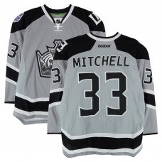 Willie Mitchell Los Angeles Kings Fanatics Authentic Practice-Used #33 Silver Reebok Jersey vs. Anaheim Ducks on January 25, 2014 - NHL Stadium Series - Worn During Warm-Ups