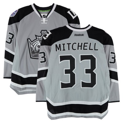 Willie Mitchell Los Angeles Kings Fanatics Authentic Practice-Used #33 Silver Reebok Jersey vs. Anaheim Ducks on January 25, 2014 - NHL Stadium Series - Worn During Warm-Ups