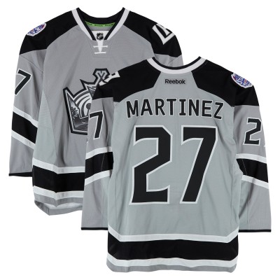 Alec Martinez Los Angeles Kings Fanatics Authentic Practice-Used #27 Silver Reebok Jersey vs. Anaheim Ducks on January 25, 2014 - NHL Stadium Series - Worn During Warm-Ups