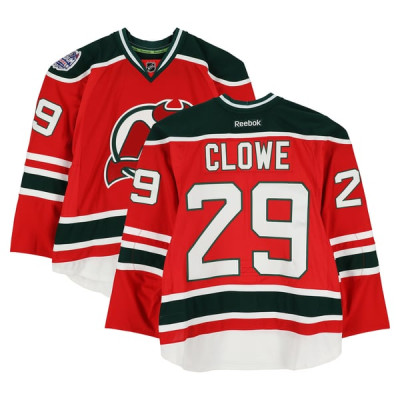 Тренировочный джерси Ryane Clowe New Devils Fanatics Authentic Red vs. New York Rangers on January 26, 2014