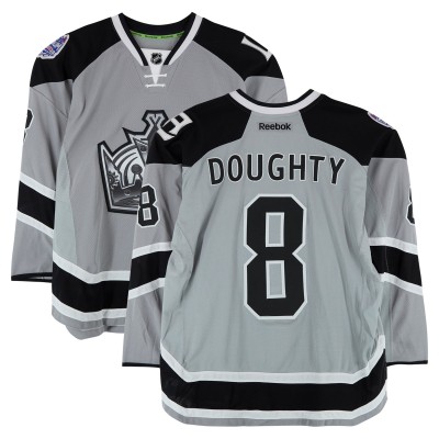 Drew Doughty Los Angeles Kings Fanatics Authentic Practice-Used #8 Silver Reebok Jersey vs. Anaheim Ducks on January 25, 2014 - NHL Stadium Series - Worn During Warm-Ups