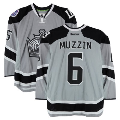 Jake Muzzin Los Angeles Kings Fanatics Authentic Practice-Used #6 Silver Reebok Jersey vs. Anaheim Ducks on January 25, 2014 - NHL Stadium Series - Worn During Warm-Ups