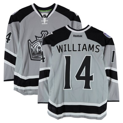 Justin Williams Los Angeles Kings Fanatics Authentic Practice-Used #14 Silver Reebok Jersey vs. Anaheim Ducks on January 25, 2014 - NHL Stadium Series - Worn During Warm-Ups