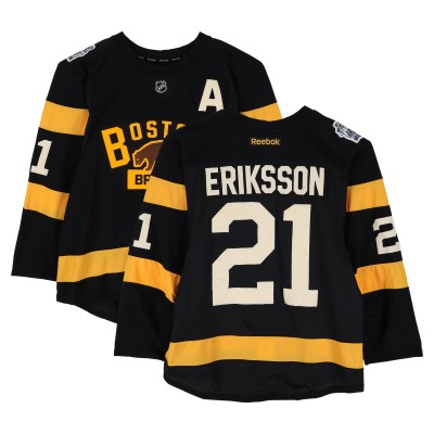 Loui Eriksson Boston Bruins Fanatics Authentic Practice-Used #21 Black Reebok Jersey vs. Montreal Canadiens on January 1, 2016 - NHL Winter Classic - Worn During Warm-Ups
