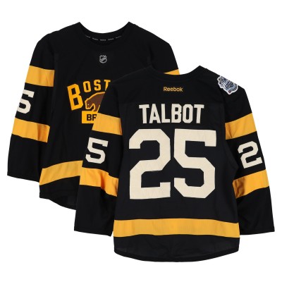 Maxime Talbot Boston Bruins Fanatics Authentic Practice-Used #25 Black Reebok Jersey vs. Montreal Canadiens on January 1, 2016 - NHL Winter Classic - Worn During Warm-Ups