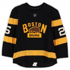 Maxime Talbot Boston Bruins Fanatics Authentic Practice-Used #25 Black Reebok Jersey vs. Montreal Canadiens on January 1, 2016 - NHL Winter Classic - Worn During Warm-Ups