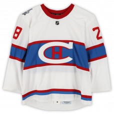 Nathan Beaulieu Montreal Canadiens Fanatics Authentic Practice-Used #28 White Reebok Jersey vs. Boston Bruins on January 1, 2016 - NHL Winter Classic - Worn During Warm-Ups