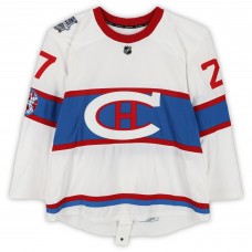 Alex Galchenyuk Montreal Canadiens Fanatics Authentic Practice-Used #27 White Reebok Jersey vs. Boston Bruins on January 1, 2016 - NHL Winter Classic - Worn During Warm-Ups