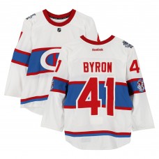 Paul Byron Montreal Canadiens Fanatics Authentic Practice-Used #41 White Reebok Jersey vs. Boston Bruins on January 1, 2016 - NHL Winter Classic - Worn During Warm-Ups