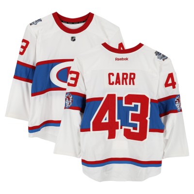 Daniel Carr Montreal Canadiens Fanatics Authentic Practice-Used #43 White Reebok Jersey vs. Boston Bruins on January 1, 2016 - NHL Winter Classic - Worn During Warm-Ups