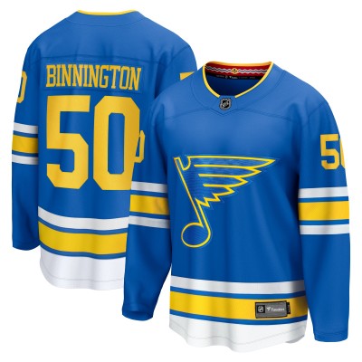 Джерси St. Louis Blues Jordan Binnington Fanatics Blue Home Breakaway