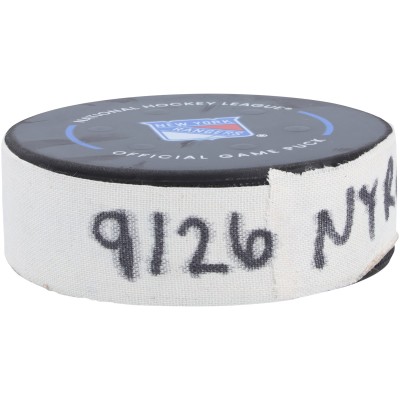 Adam Edstrom New York Rangers Fanatics Authentic Game-Used Goal Puck vs. Boston Bruins on September 26, 2024