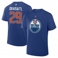 Edmonton Oilers Leon Draisaitl Fanatics Royal Authentic Stack Name & Number T-Shirt Edmonton Oilers Leon Draisaitl Fanatics Royal Authentic Stack Name & Number T-Shirt