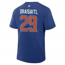 Edmonton Oilers Leon Draisaitl Fanatics Royal Authentic Stack Name & Number T-Shirt Edmonton Oilers Leon Draisaitl Fanatics Royal Authentic Stack Name & Number T-Shirt
