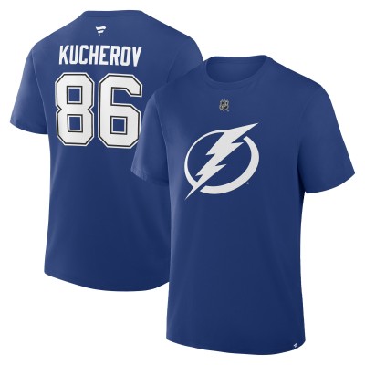 Футболка Tampa Bay Lightning Nikita Kucherov Fanatics Blue Authentic Stack Name & Number