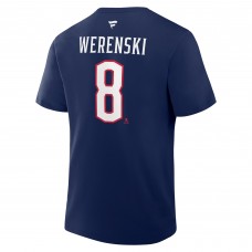 Columbus Blue Jackets Zach Werenski Fanatics Navy Authentic Stack Name & Number T-Shirt
