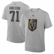 Футболка Vegas Golden Knights William Karlsson Fanatics Gray Authentic Stack Name & Number